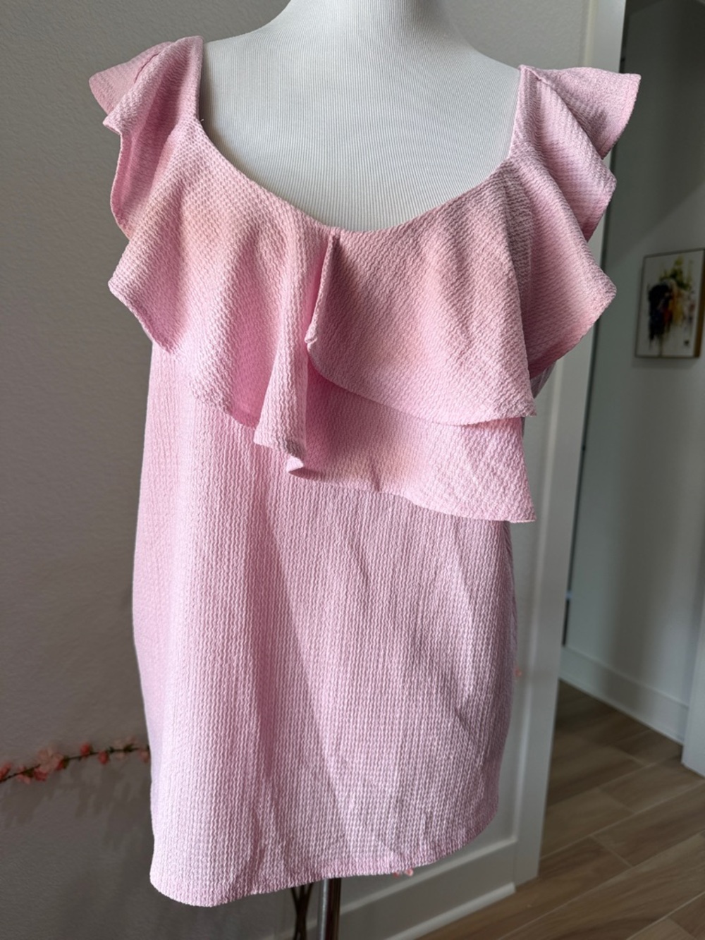Nine West Pink Textured Sleeveless Top